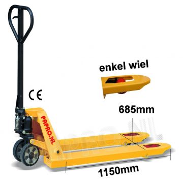 Palletwagen 1150mm L/685mm breed/wielen-poly/enkel poly